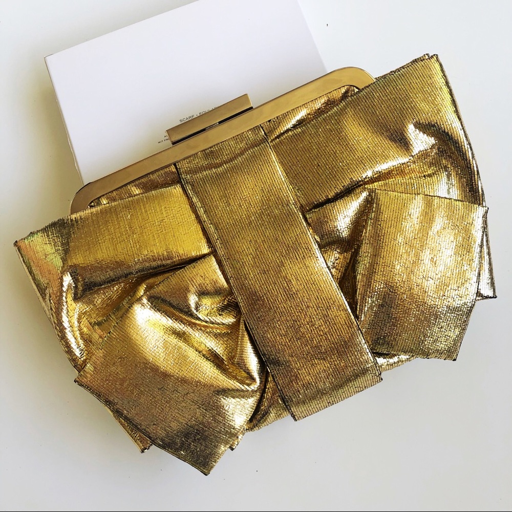 ❤️NWOT Armani Exchange gold clutch evening purse